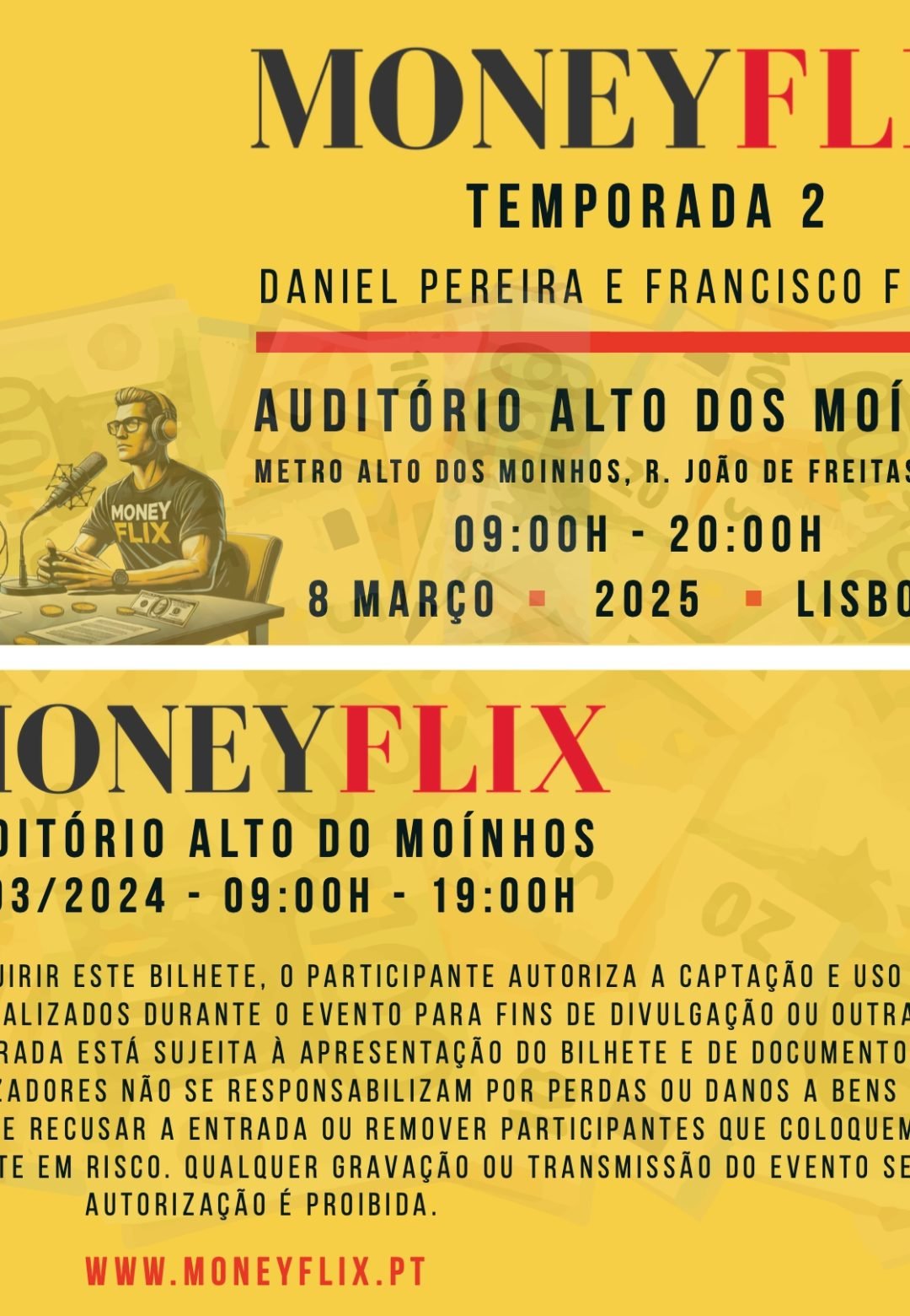 MONEYFLIX SESSIONS - 2ª Temporada - ONLINE TICKET